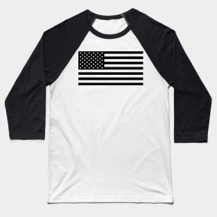 Black Transparent American Flag Baseball T-Shirt